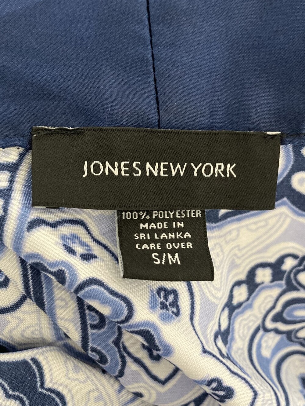 Jones New York Floral Paisley Long Satin Robe Blue S Belted Bride Classic - Picture 15 of 15